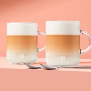 Nespresso Glass Coffee Mug Set of 2 - 13 oz